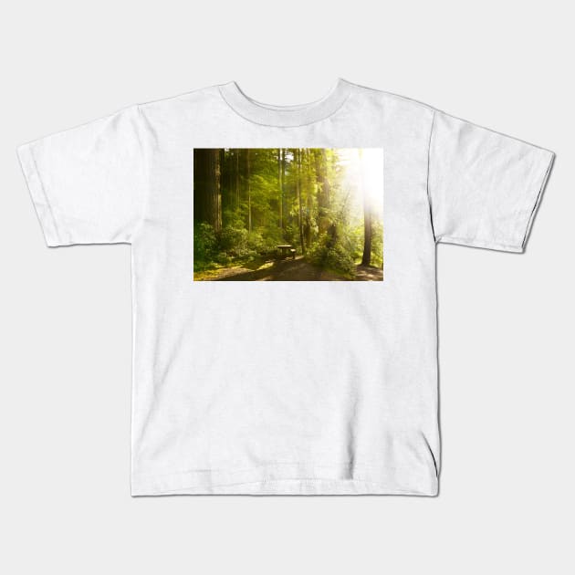 Green Forest Kids T-Shirt by edwardecho